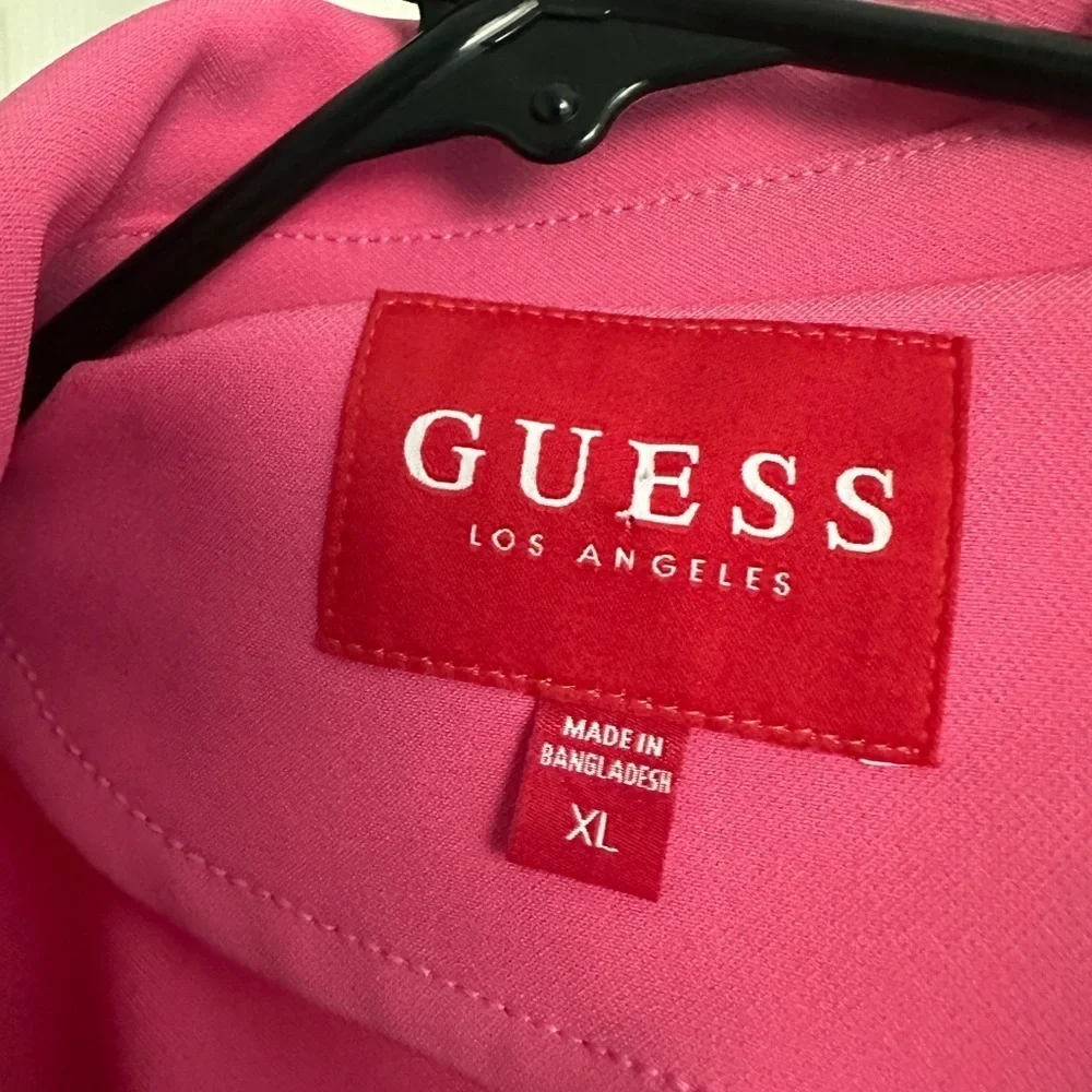 Guess Hot Pink Belted Double Breasted Trench Coat size XL - Picture 3 of 6